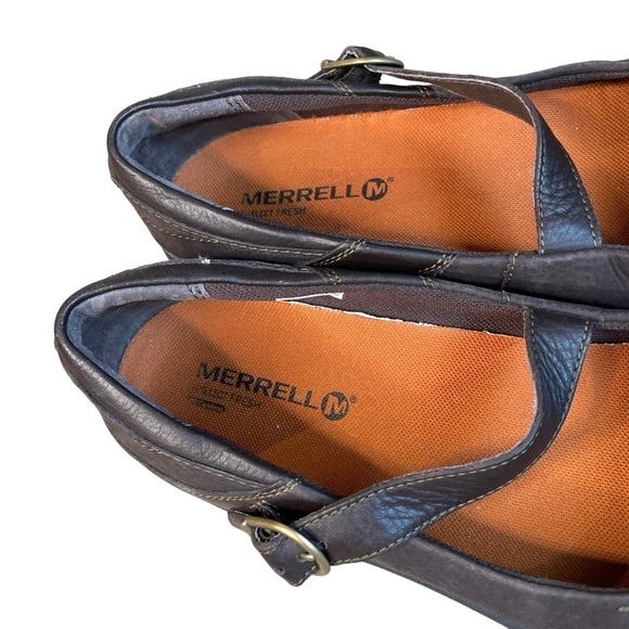 Merrell Dassie Mary Jane Shoes Espresso Brown Leather Slip On Womens Size 7.5 - Picture 8 of 11